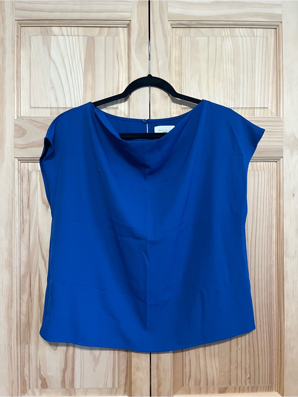 Cap Sleeve Blue Women's Blouse